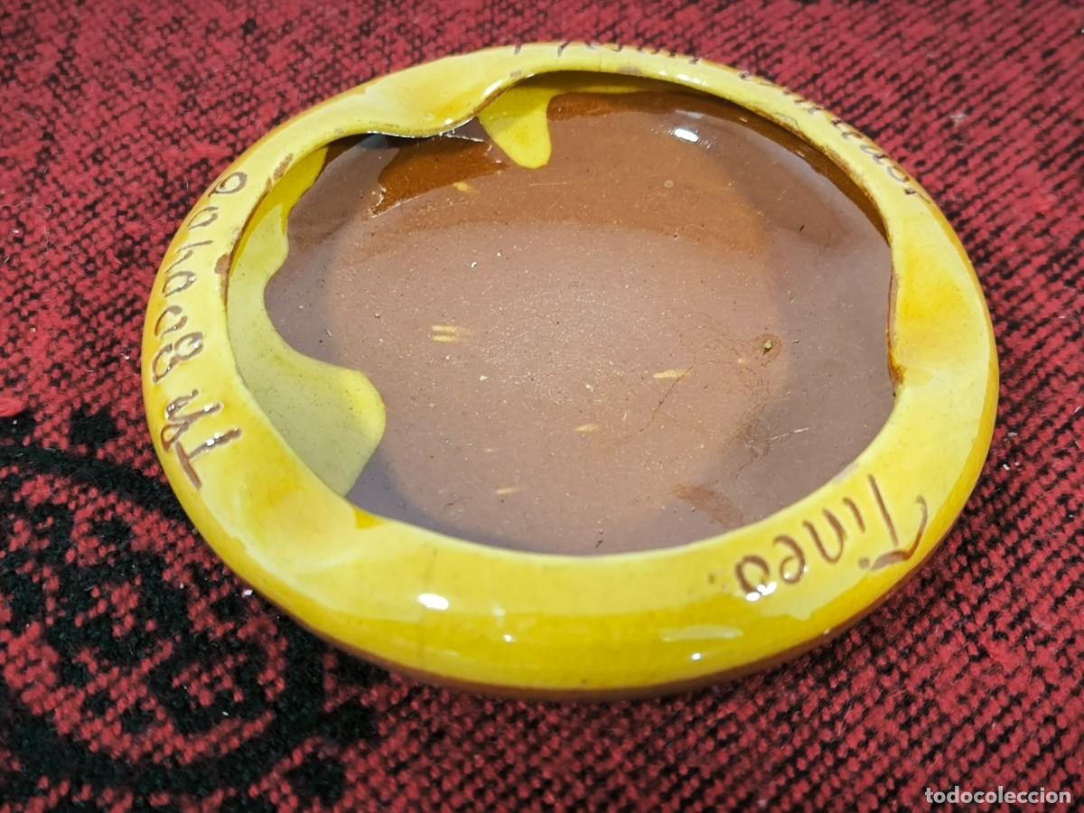 Antiques: Cenicero De Cer&aacute;mica Vidriada 11 Cm &ndash; Dise&ntilde;o R&uacute;stico Con Acabado Goteado