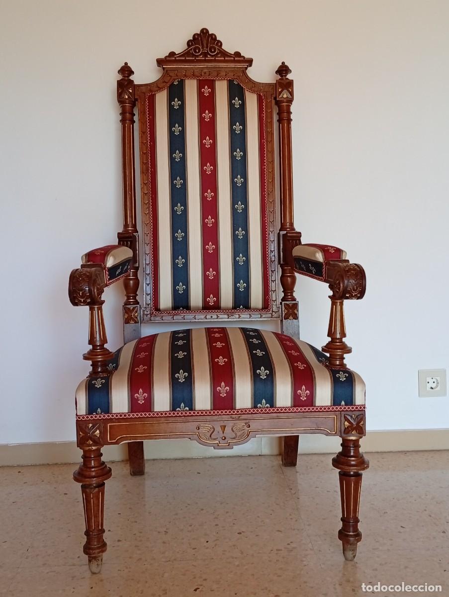 Antig&uuml;edades: Silla trono siglo xlx estilo Reyno
