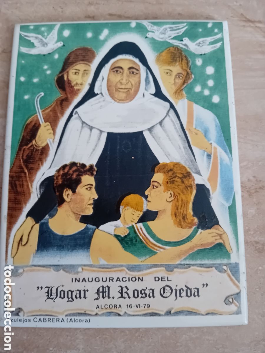 Antiques: Antiguo azulejo INAUGURACI&Oacute;N DEL &rdquo;HOGAR Al. Rosa Ojeda&rdquo; 20x15cm