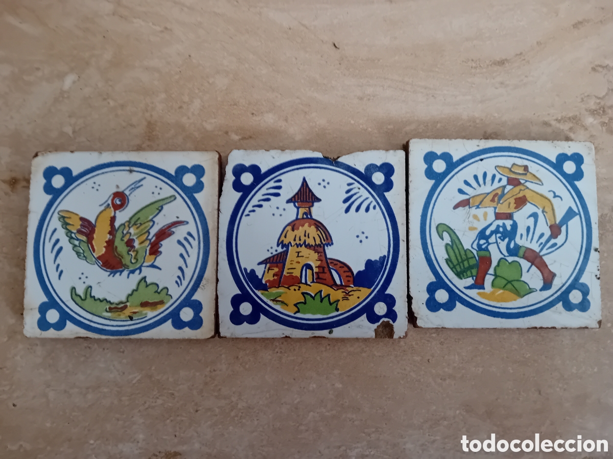 Antiques: Antiguos azulejos de cer&aacute;mica decorativos
