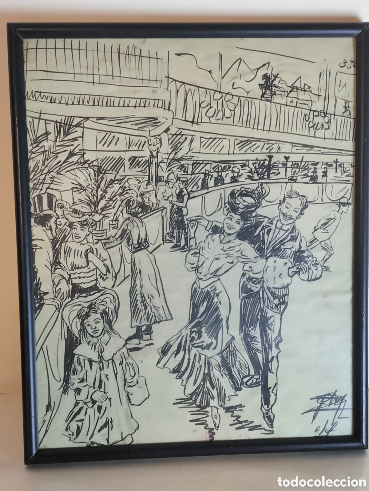 Antig&uuml;edades: Cuadro antiguo de tinta china. - Foto 1