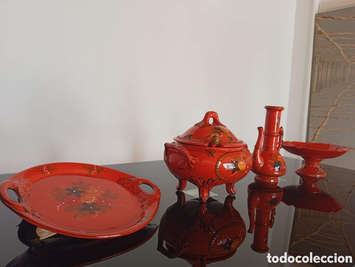 Antig&uuml;edades: Conjunto de 4 piezas de cer&aacute;mica maden Portugal