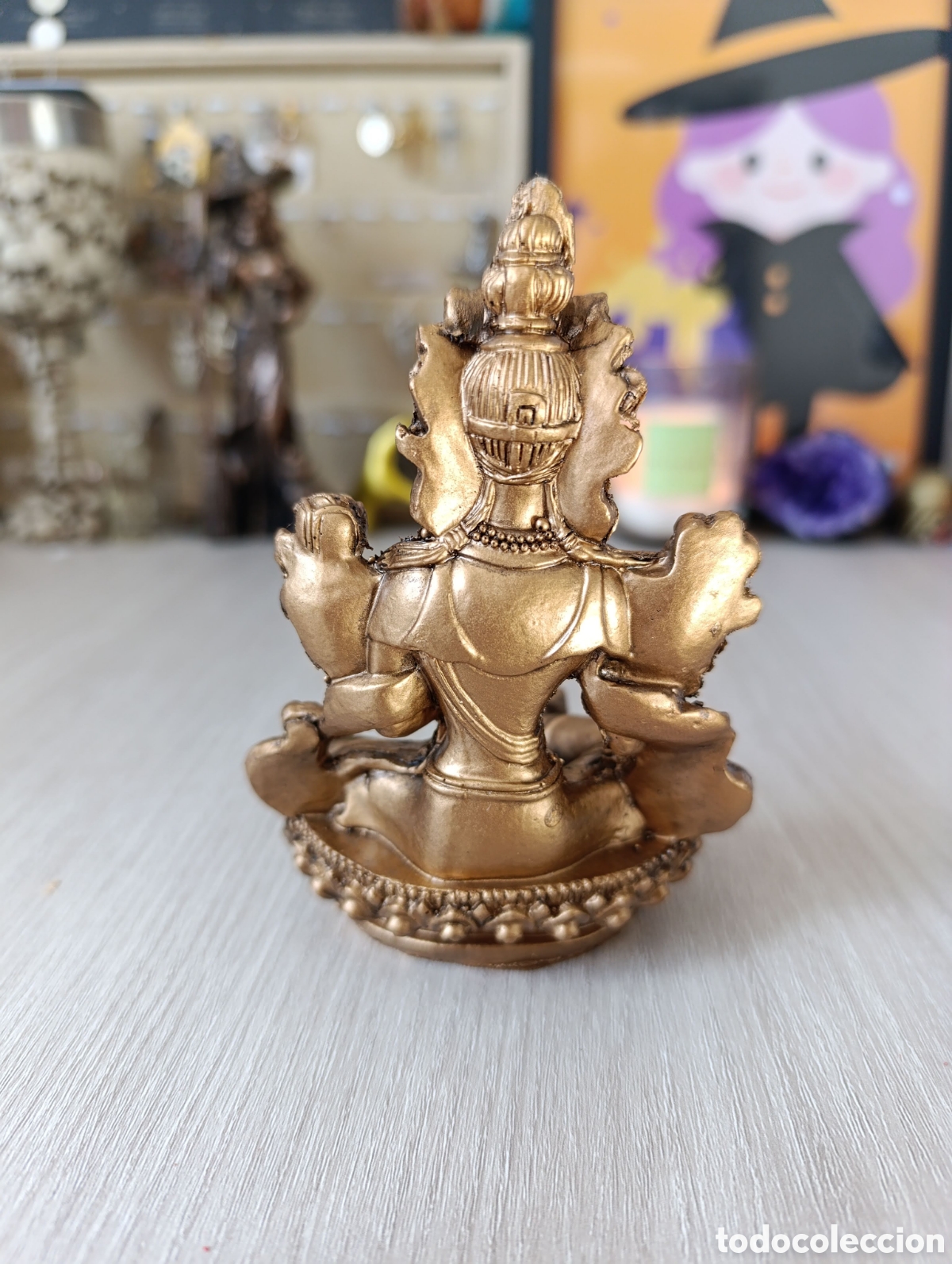 Antig&uuml;edades: Figura Diosa Tara en dorado - Foto 3