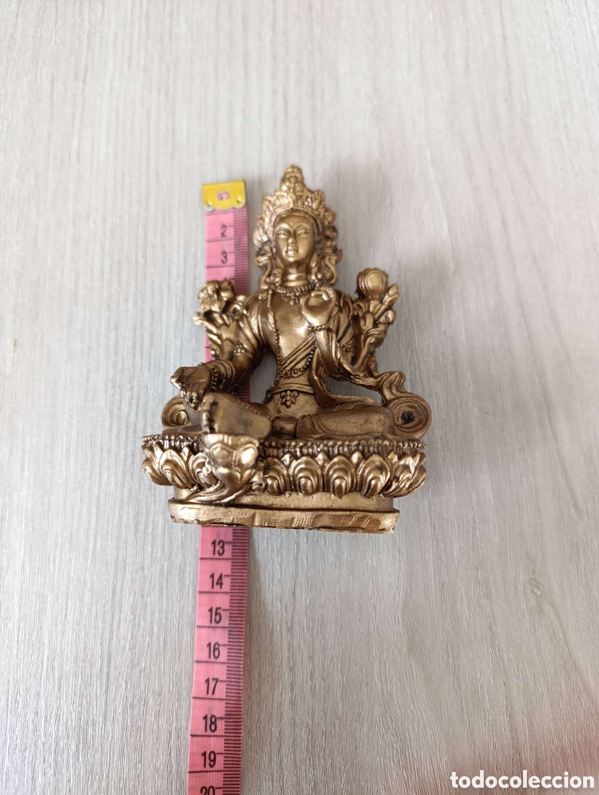 Antig&uuml;edades: Figura Diosa Tara en dorado - Foto 6