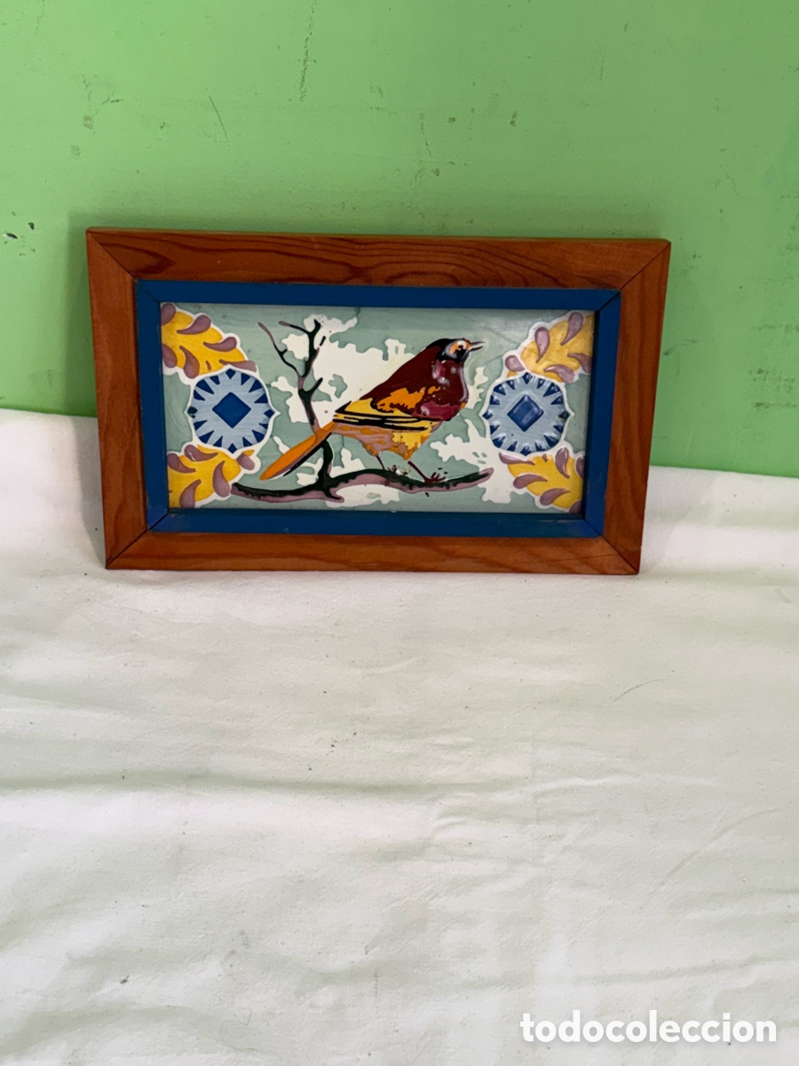 Oggetti Antichi: Cer&aacute;mica Bobila de Matar&oacute; 1920 1930 El Caderner Azulejo Decorativo Catal&aacute;n Enmarcado