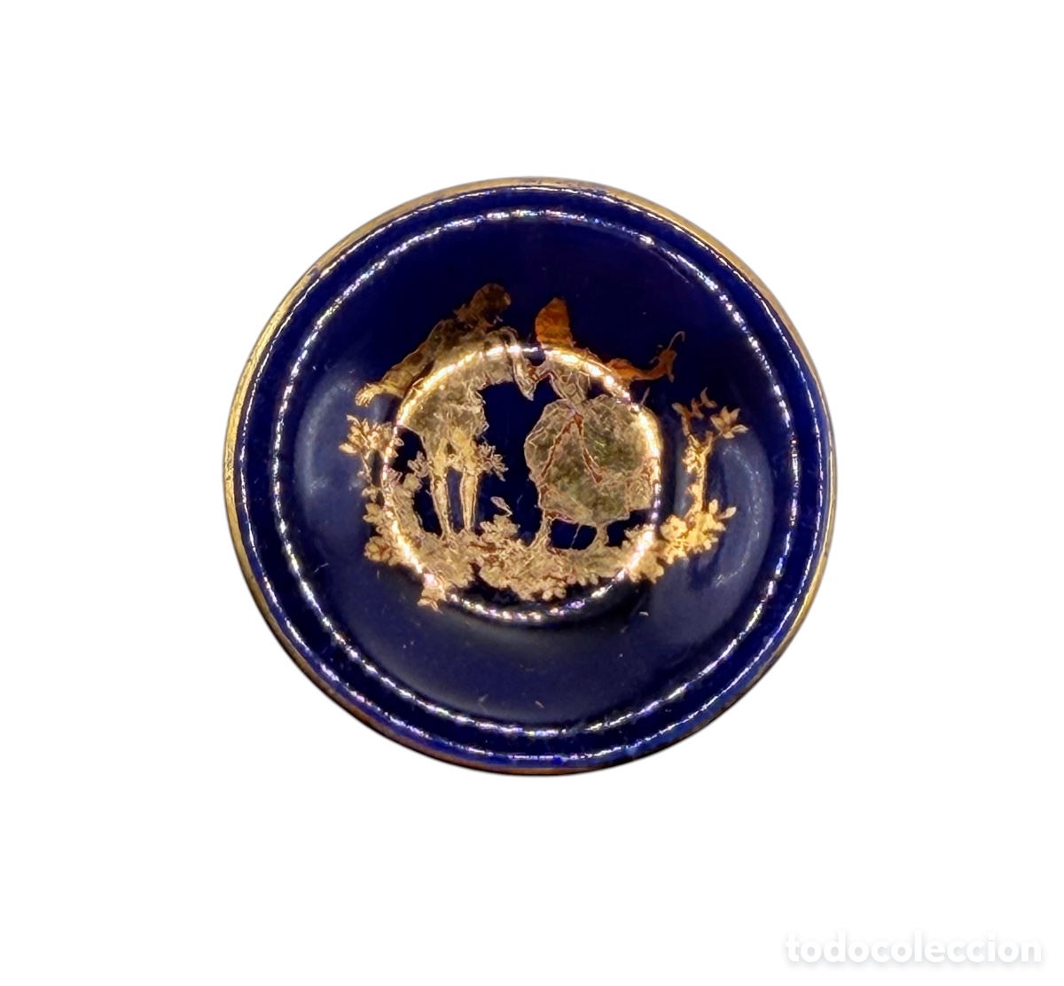 Antiques: Plato Cer&aacute;mica Limoges Pintado en Oro