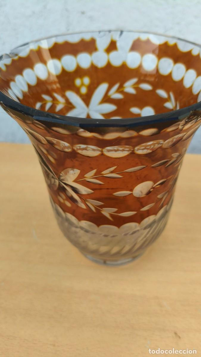 Antig&uuml;edades: Vase cristal bicolore &eacute;tat moyen