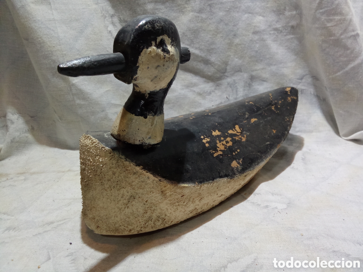 Antiguidades: PATO SE&Ntilde;UELO DE CAZA HECHO A MANO CON MADERA DE PALMERA ARTESANO ALBUFERA DE VALENCIA