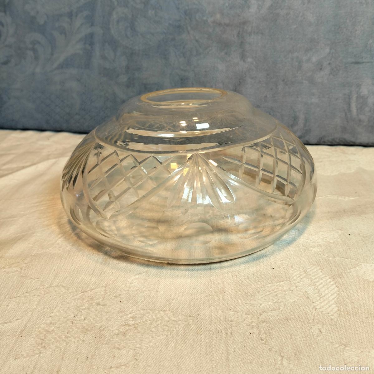 Antiguidades: Tulipa para l&aacute;mpara de cristal soplado y tallado a mano repuestos de l&aacute;mparas despiece a&ntilde;os 50-60