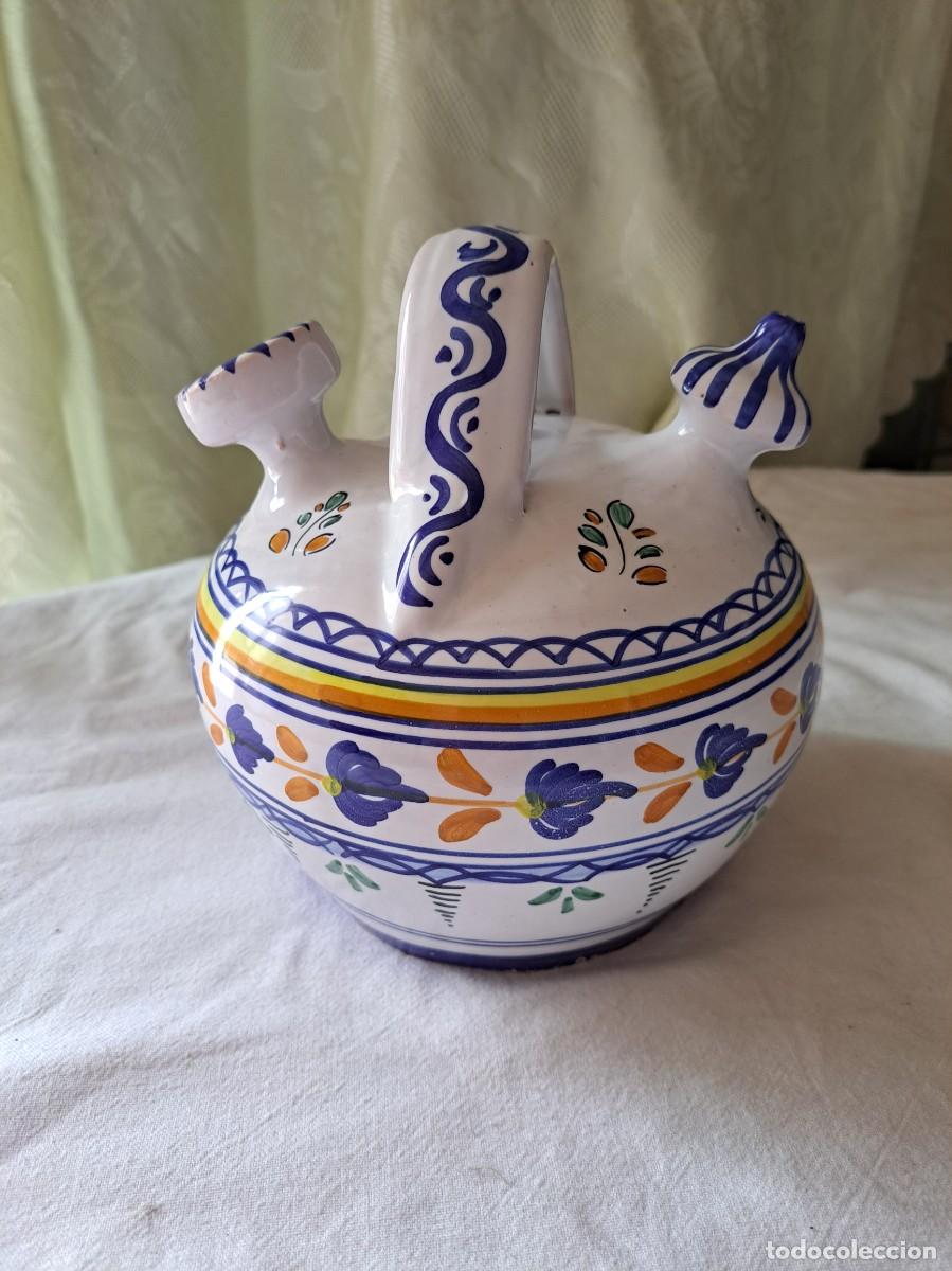 Antig&uuml;edades: Bonito botijo de cer&aacute;mica Talavera.