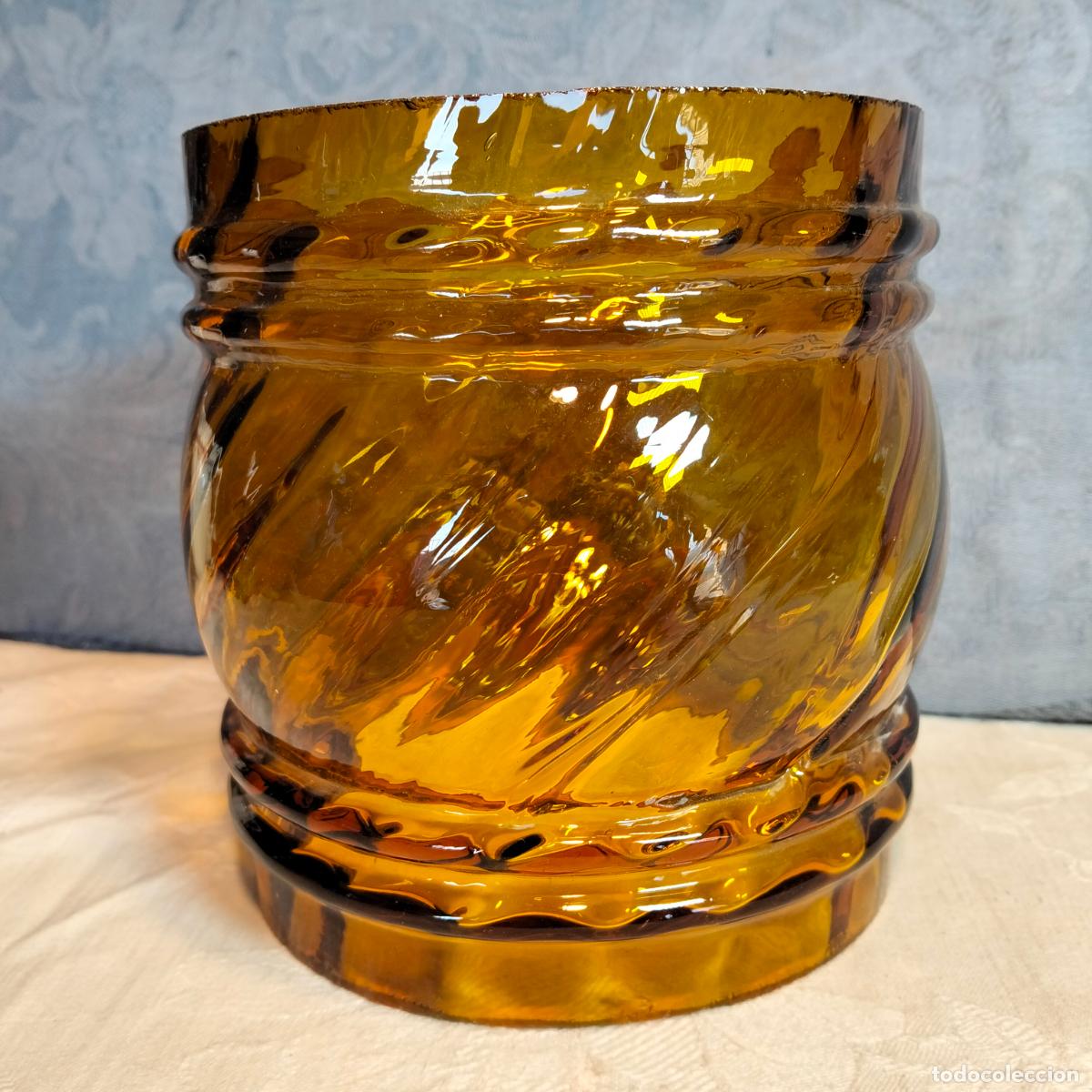 Oggetti Antichi: Tulipa para farola nautico l&aacute;mpara de cristal &aacute;mbar repuestos de l&aacute;mparas despiece a&ntilde;os 60