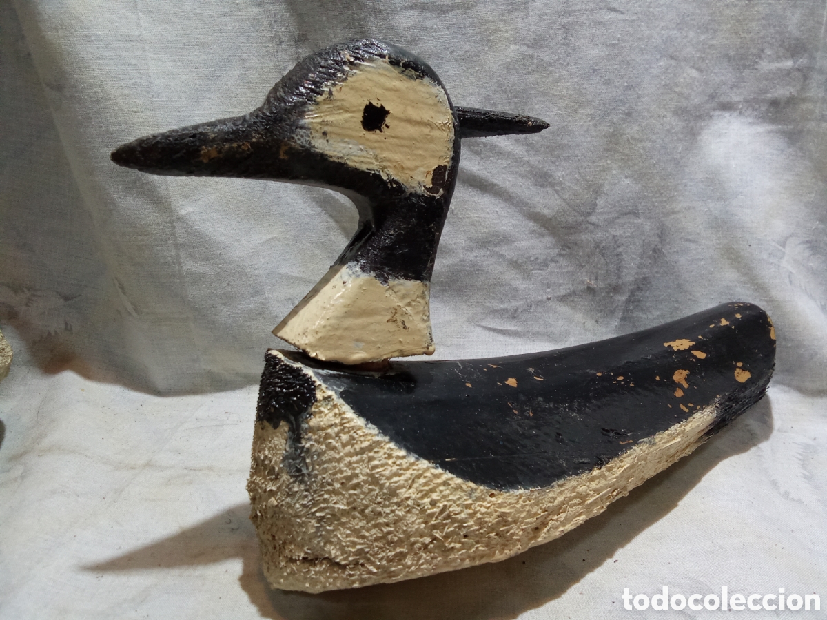Antiguidades: PATO SE&Ntilde;UELO DE CAZA HECHO A MANO CON MADERA DE PALMERA ARTESANO ALBUFERA DE VALENCIA