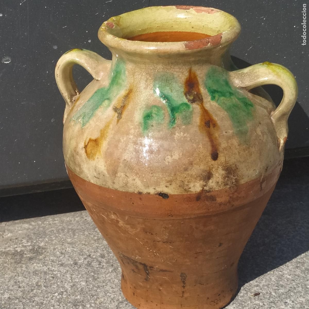 Antiquit&eacute;s: Olla u orza antigua alfarer&iacute;a popular Nijar O Albox ( Almer&iacute;a)