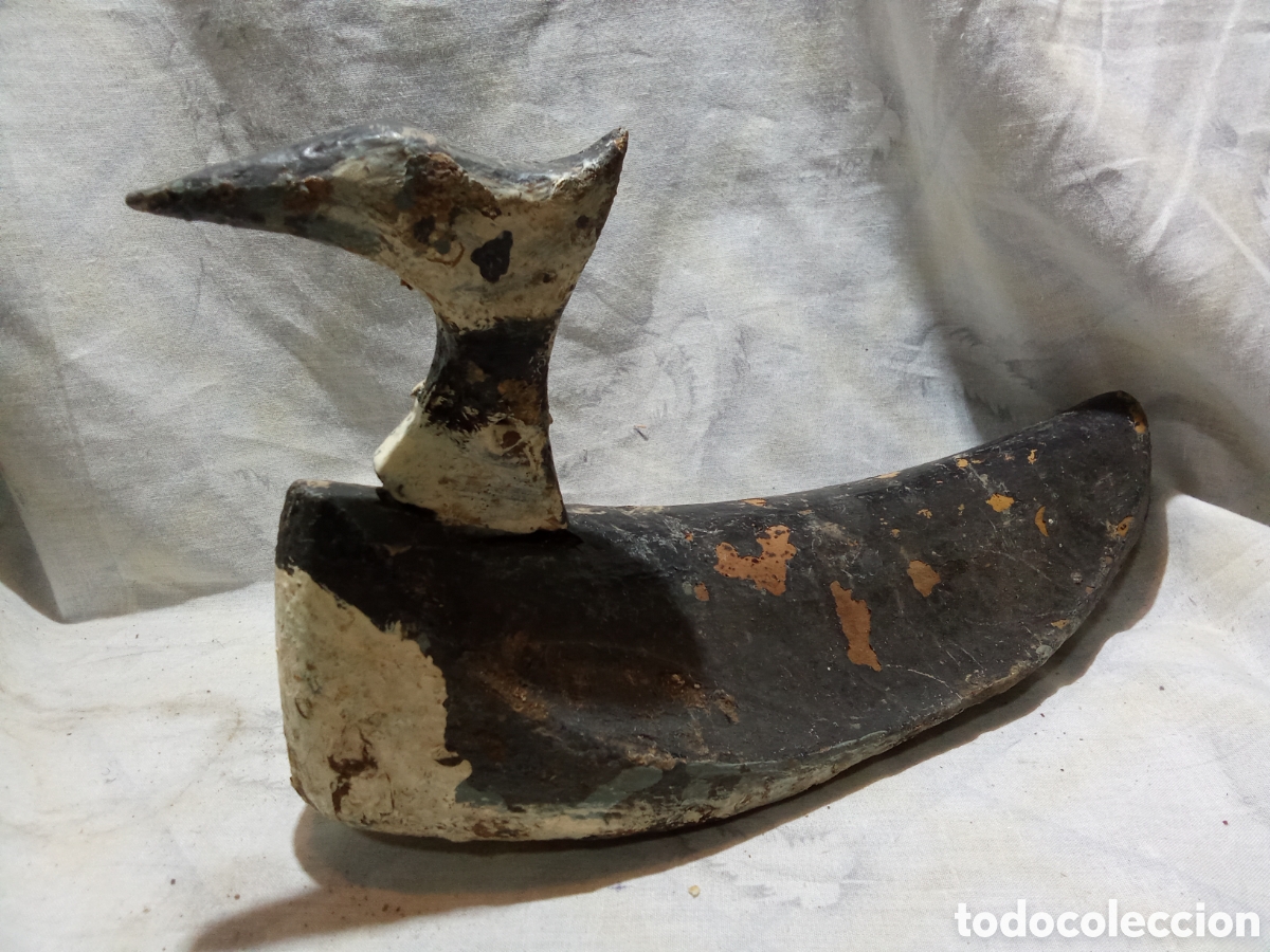 Antiguidades: PATO O SIMILAR SE&Ntilde;UELO DE CAZA HECHO A MANO CON MADERA DE PALMERA ARTESANO ALBUFERA DE VALENCIA