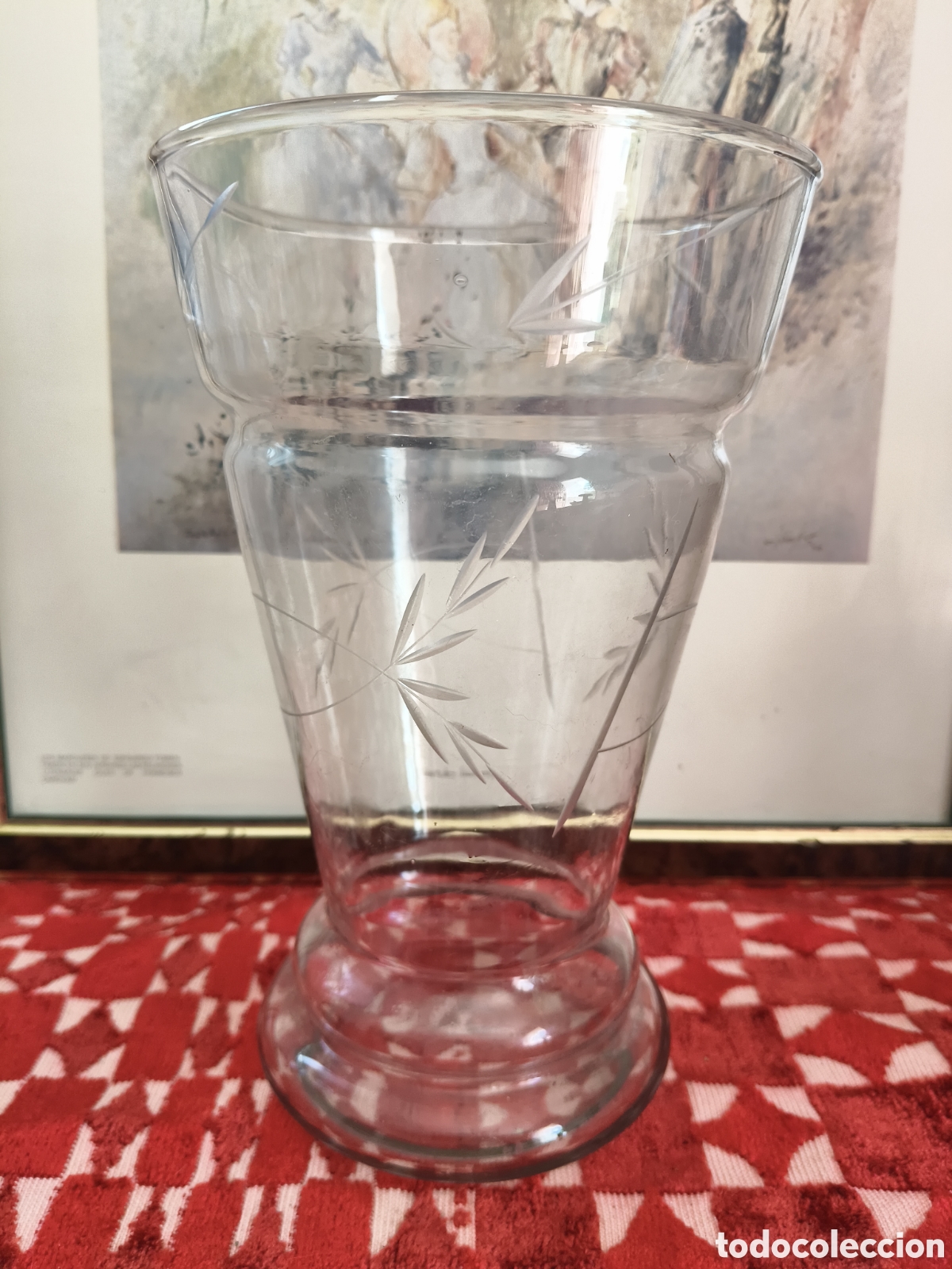 Antig&uuml;edades: ANTIGUO JARRON FLORERO DE CRISTAL TALLADO SANTA LUCIA CARTAGENA MURCIA