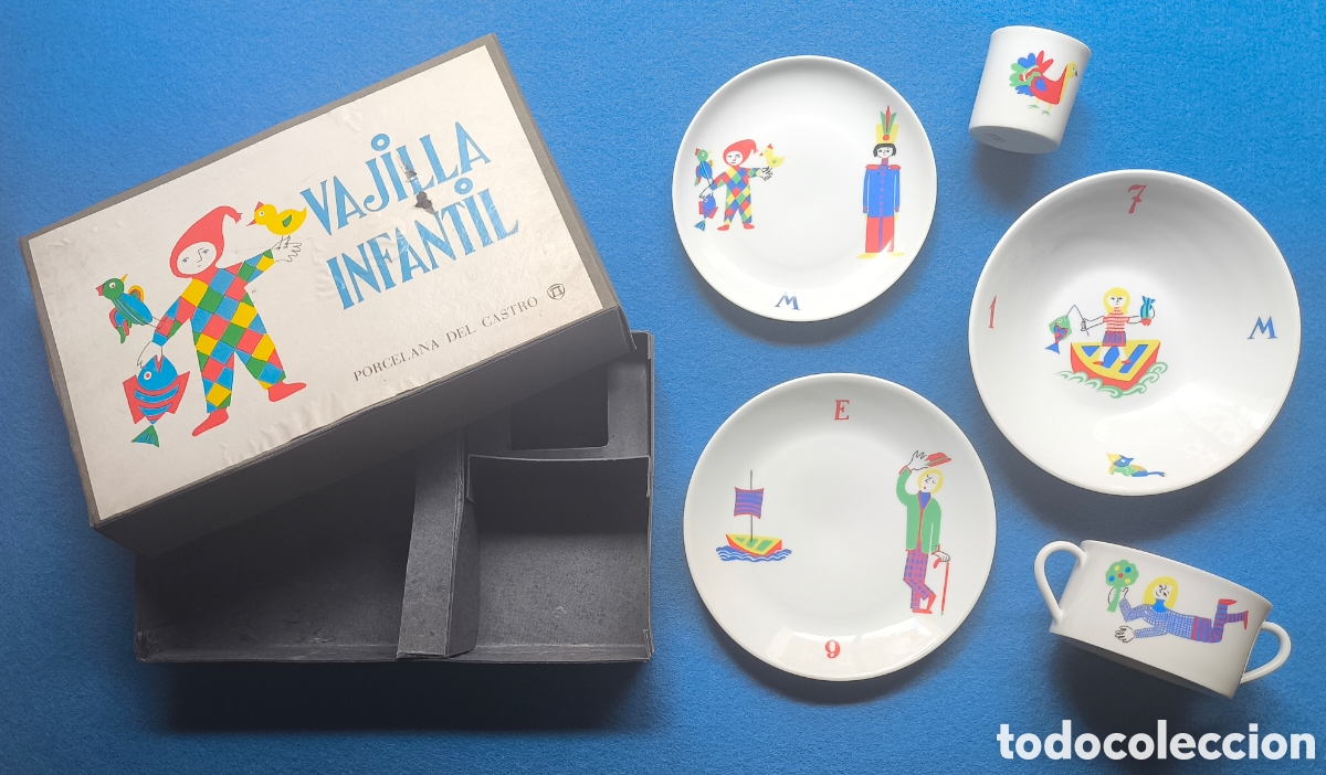 Antig&uuml;edades: CASTRO PORCELANA VAJILLA INFANTIL C. 1965
