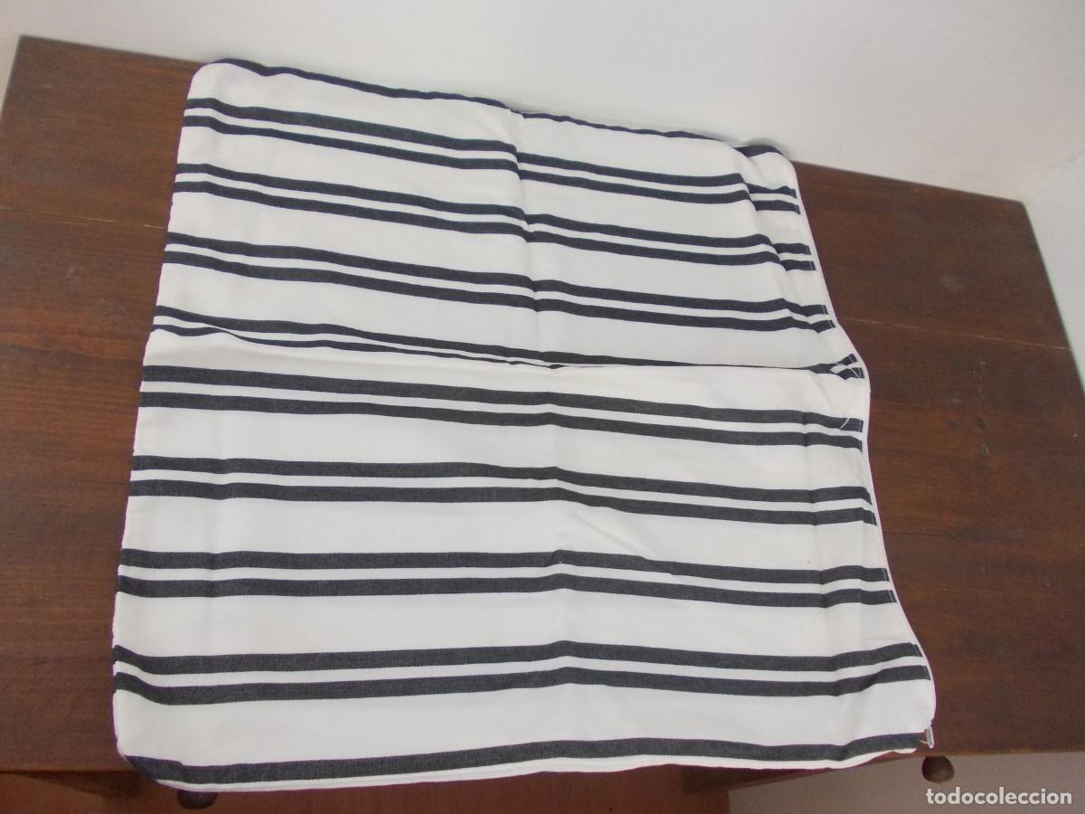 Antig&uuml;edades: Funda Coj&iacute;n Rayas Marineras Estilo N&aacute;utico Decoraci&oacute;n Hogar blanco y negro algod&oacute;n minimalista