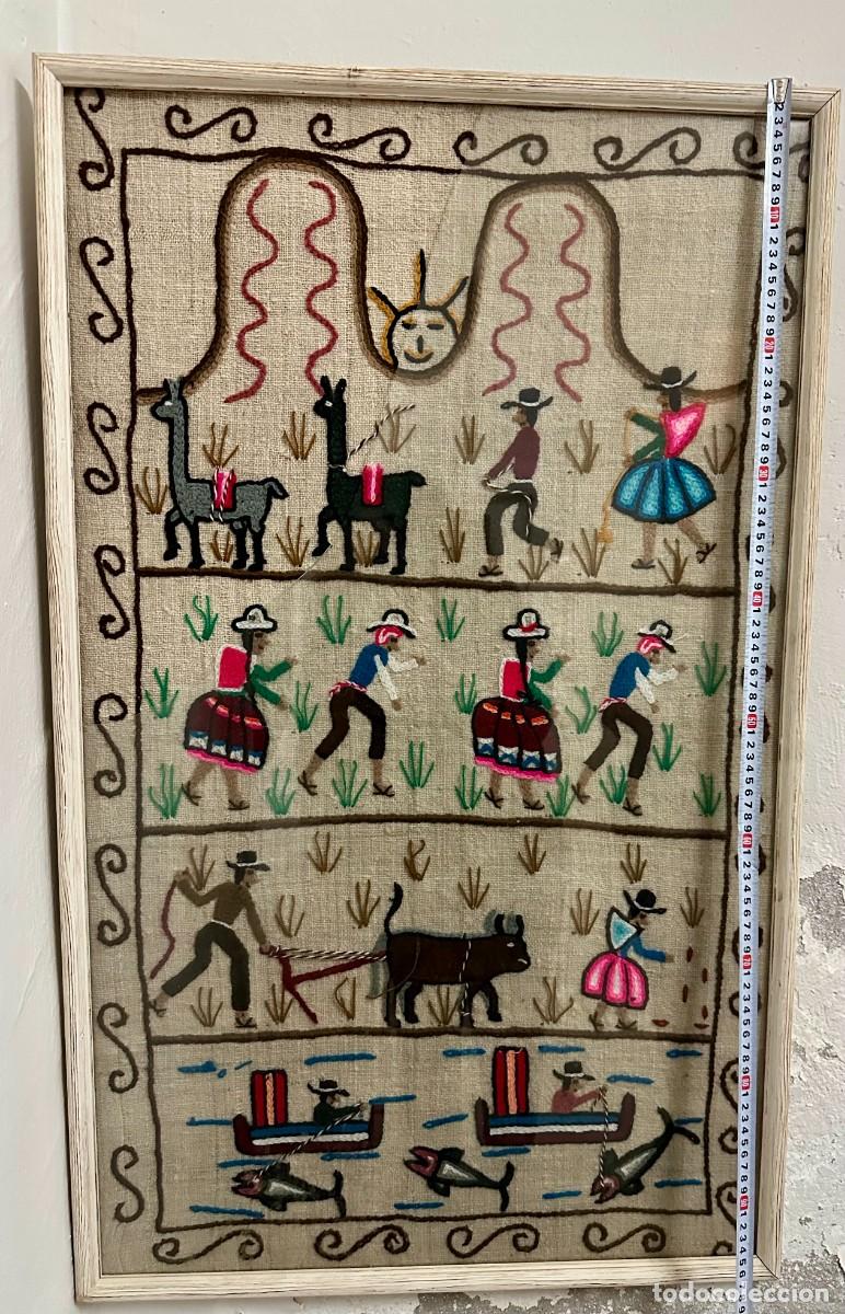 Antig&uuml;edades: Tapiz bordado andino hecho a mano