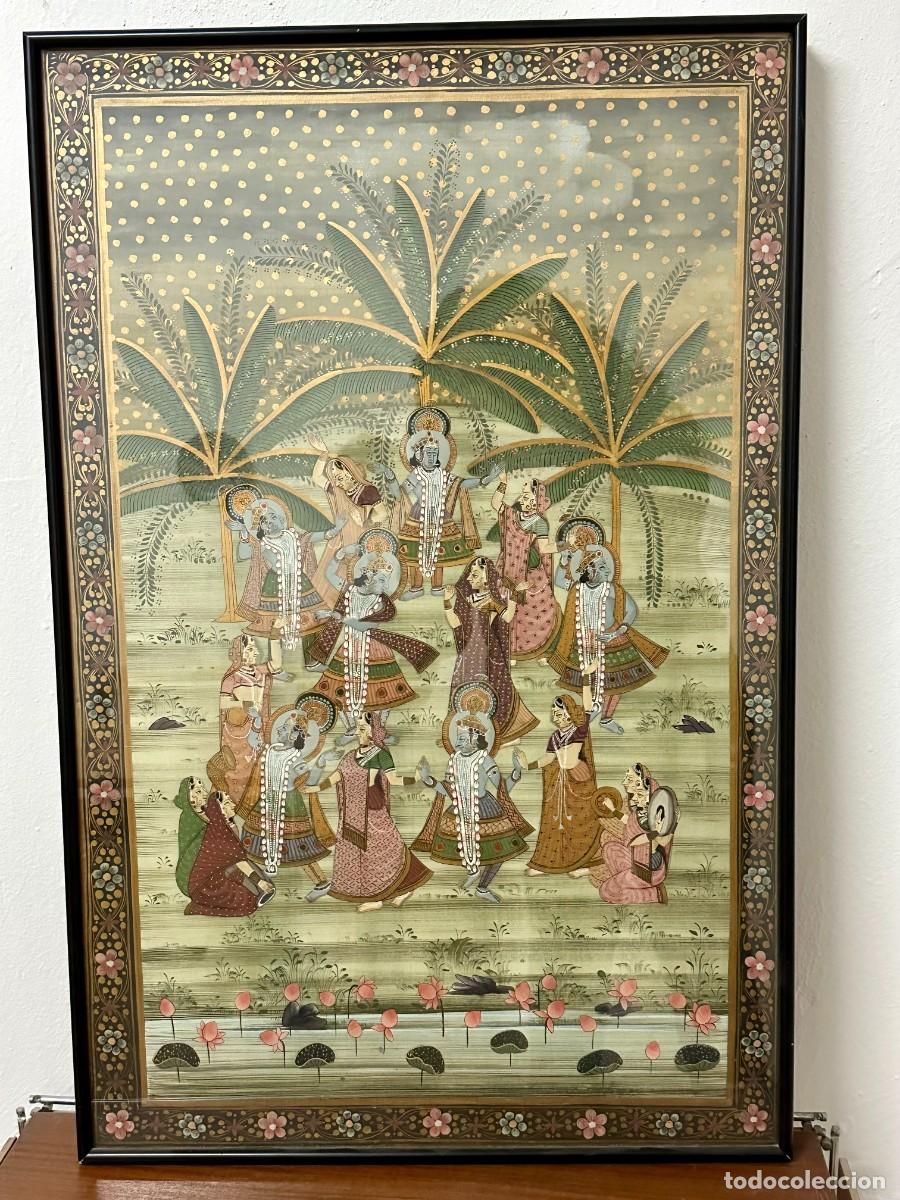 Antig&uuml;edades: Pintura en seda original de india