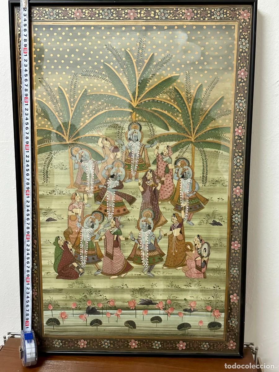 Antig&uuml;edades: Pintura en seda original de india - Foto 2