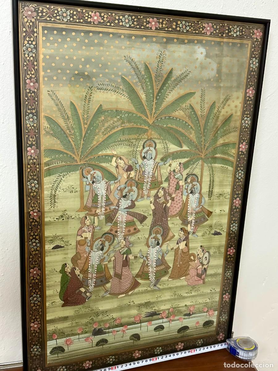 Antig&uuml;edades: Pintura en seda original de india - Foto 3