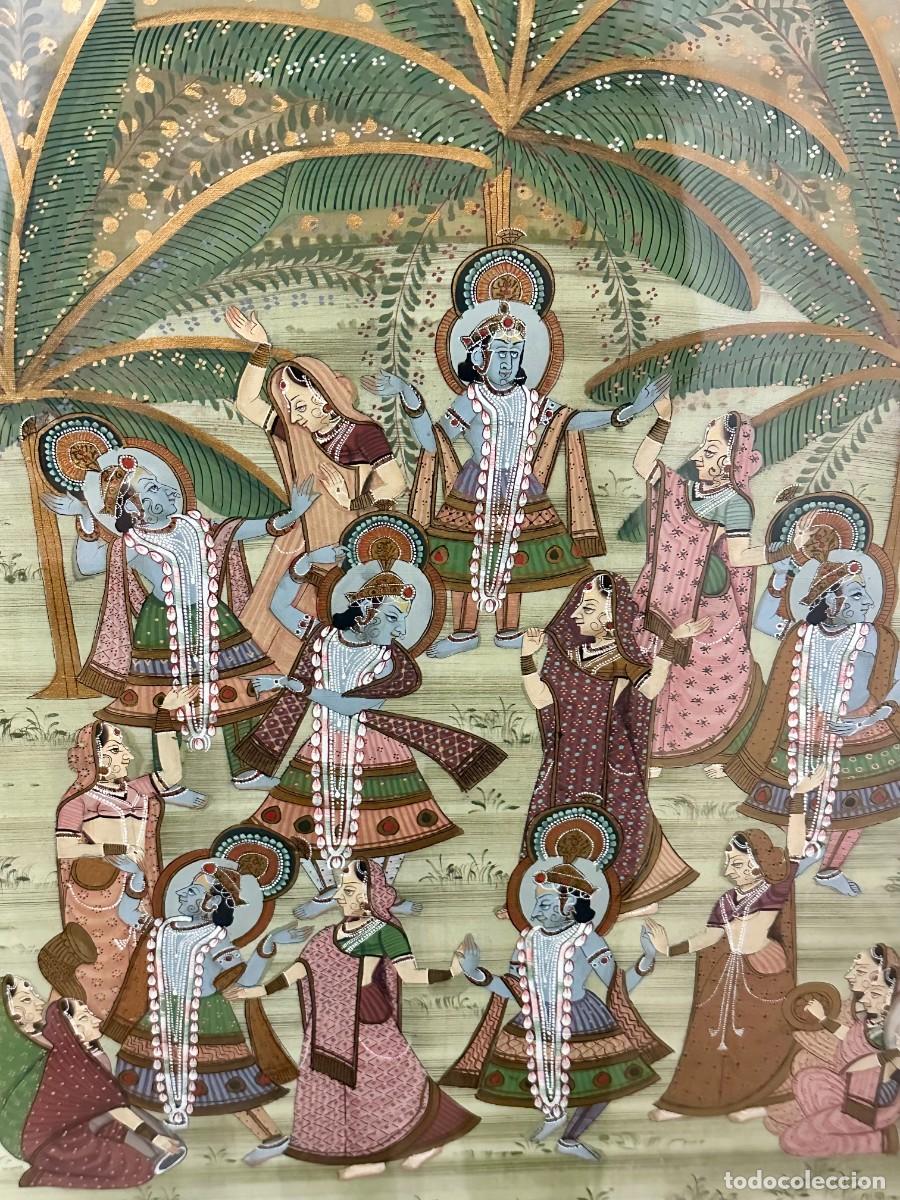Antig&uuml;edades: Pintura en seda original de india - Foto 4