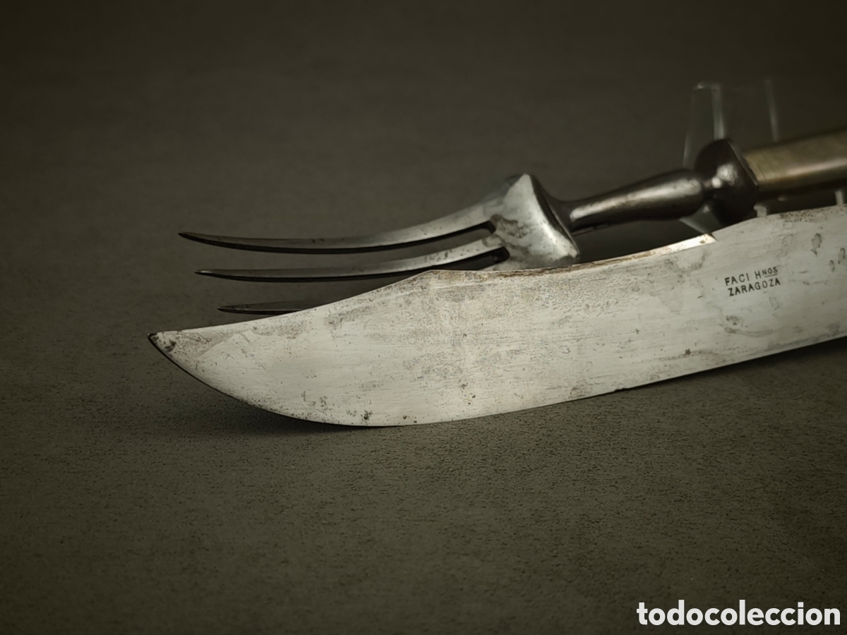 Antig&uuml;edades: Antiguo Conjunto para Servir Mangos de Plata - Foto 3