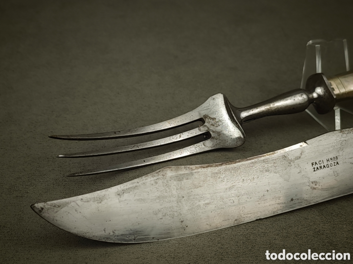 Antig&uuml;edades: Antiguo Conjunto para Servir Mangos de Plata - Foto 5