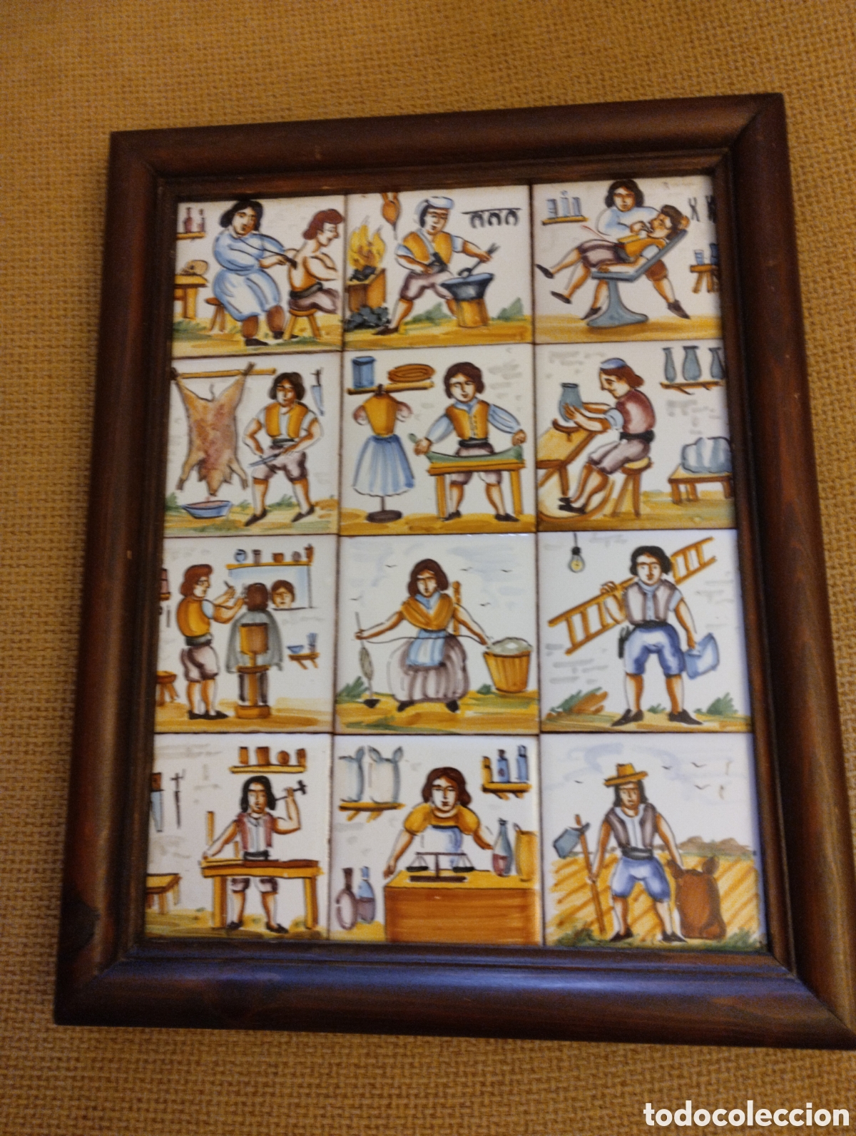 Antig&uuml;edades: Cuadro antiguo azulejos oficios - Foto 1