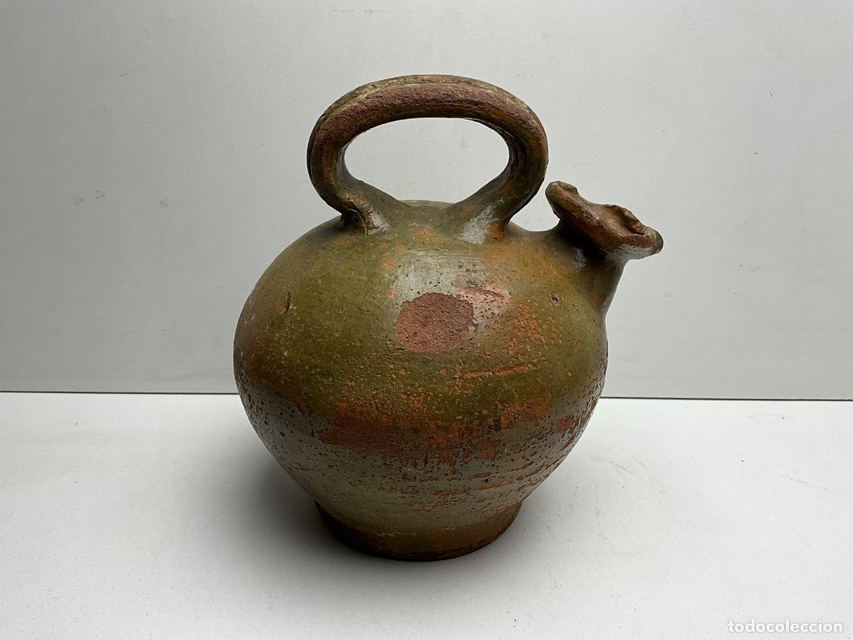 Antiques: RARA Y ANTIGUA OLIERA - ACEITERA DE LA ZONA DE SANT JULI&Aacute; DE VILATORTA - CER&Aacute;MICA VIDRIADA POPULAR