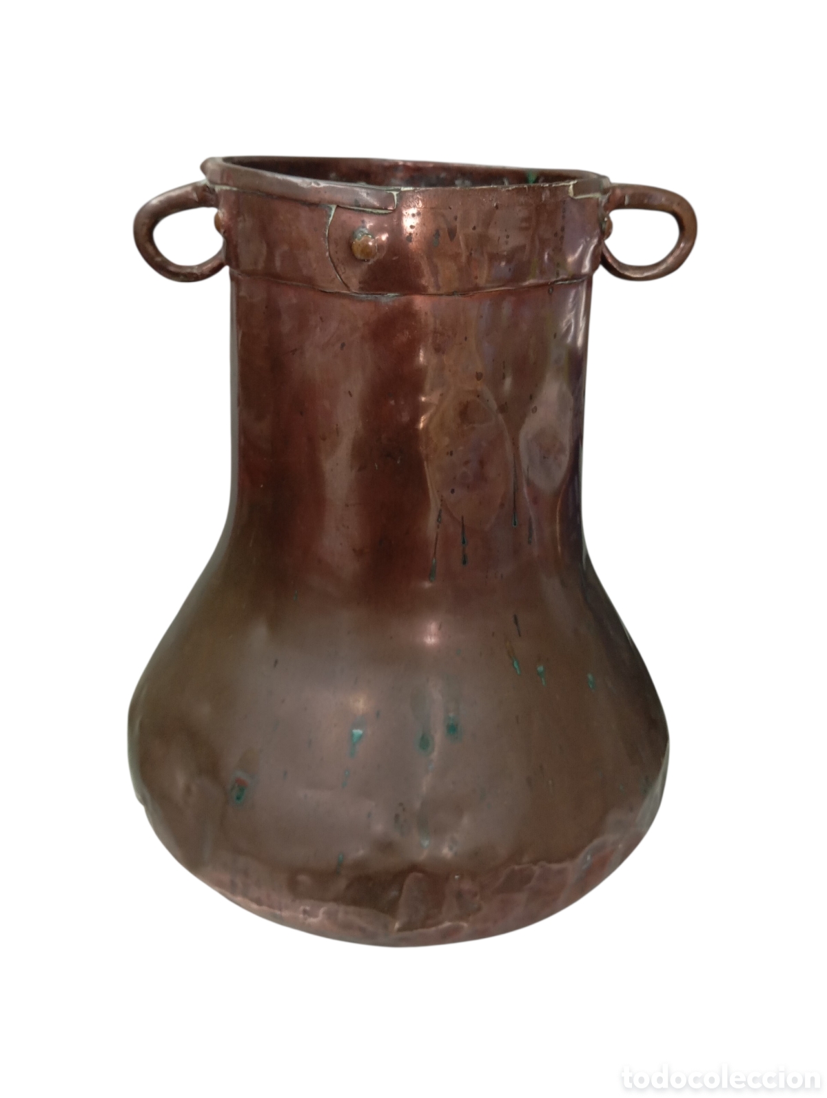 Oggetti Antichi: ANTIGUA GRAN HERRADA COBRE VASCA S. XIX 37 cm Antropologia Etnografia Pais Vasco Basque