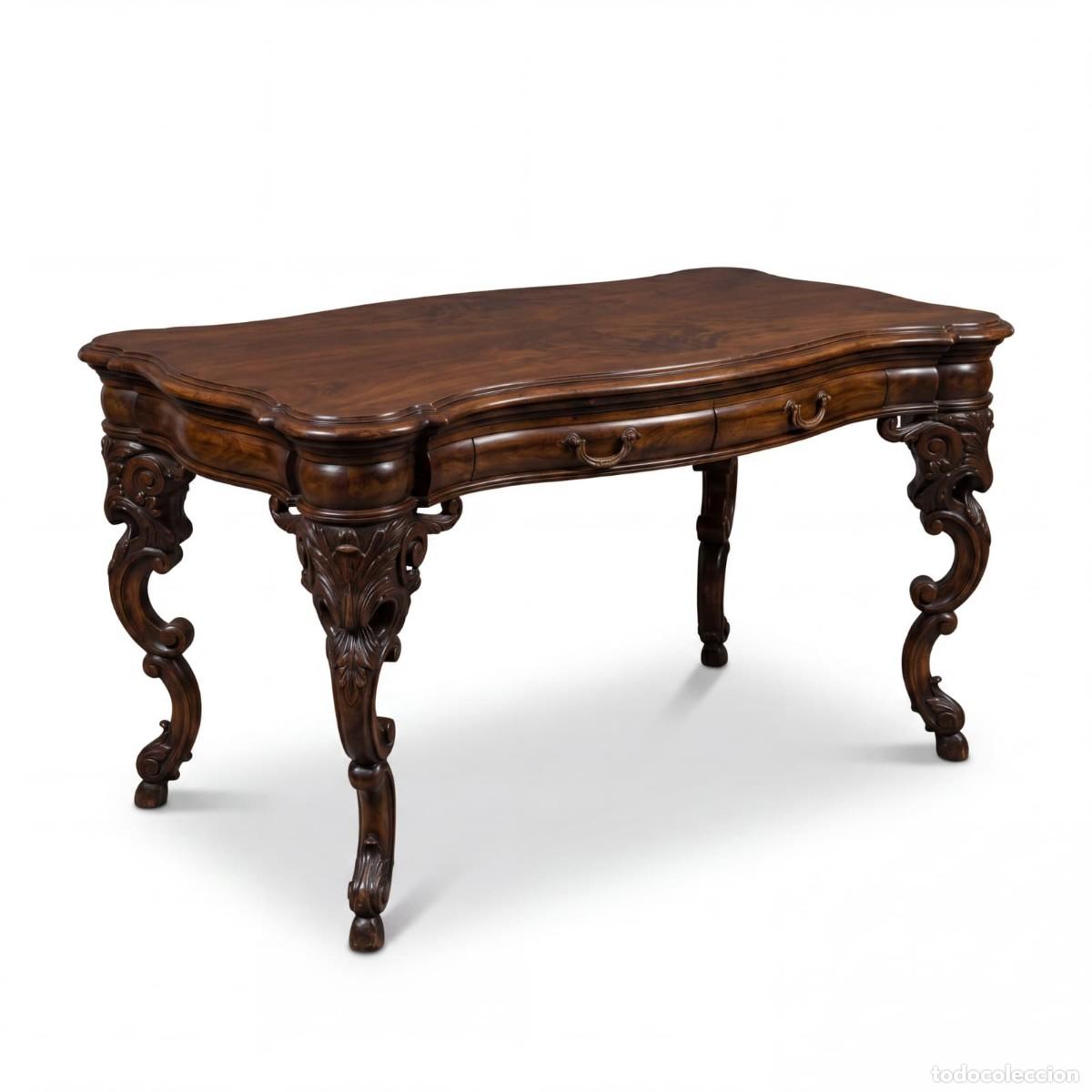 Antig&uuml;edades: Mesa Escritorio Francesa Antigua Madera. - Foto 1