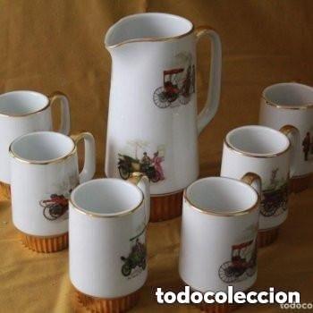 Antig&uuml;edades: Conjunto compuesto por seis jarras y jarra grande de agua.