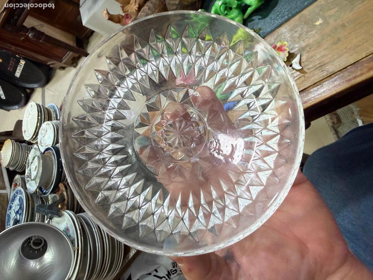 Antig&uuml;edades: ANTIGUA BANDEJA VACIA BOLSILLO DE CRISTAL - MEDIDA 14 CM