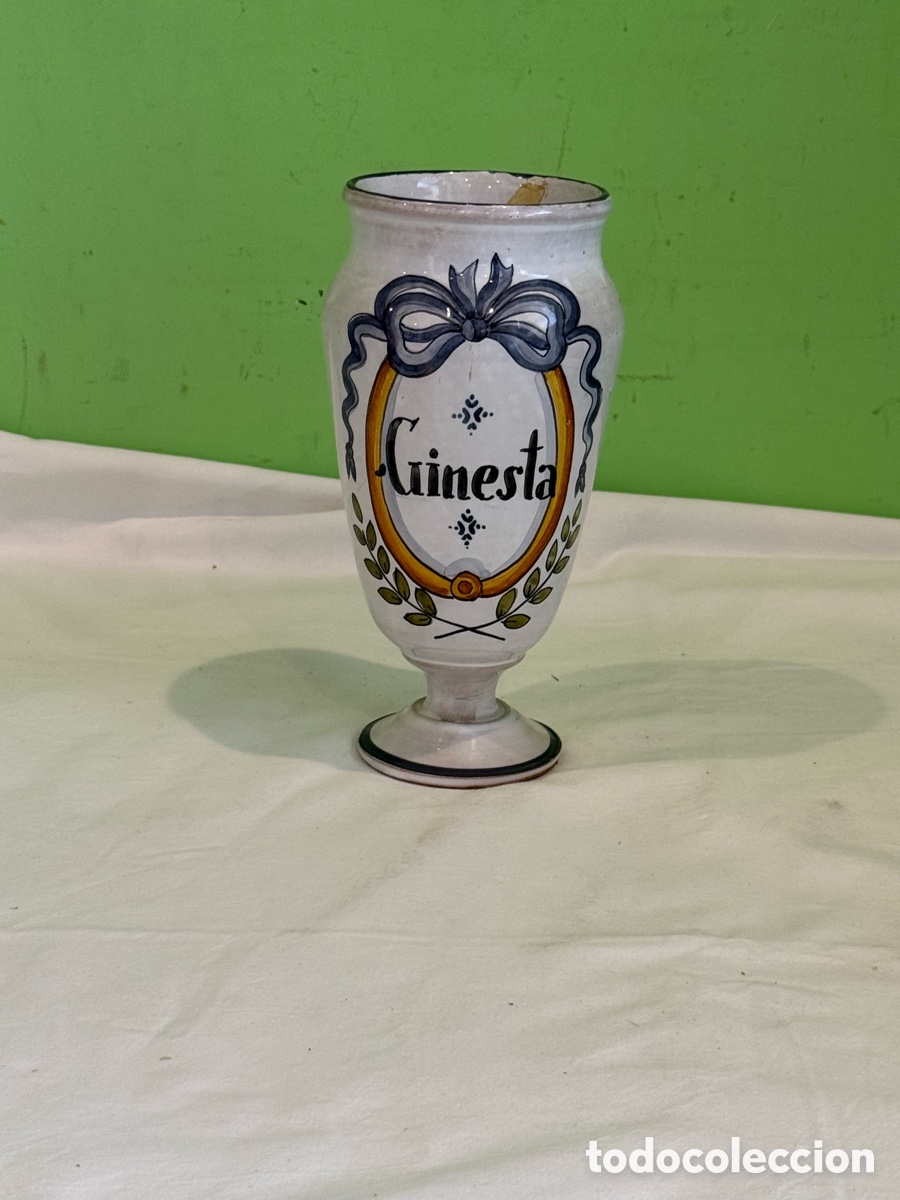 Antiguidades: Albarelo antiguo farmacia cer&aacute;mica espa&ntilde;ola Ginesta siglo XIX-XX