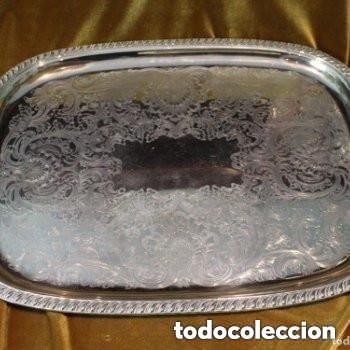 Oggetti Antichi: Antigua bandeja, metal plateado.