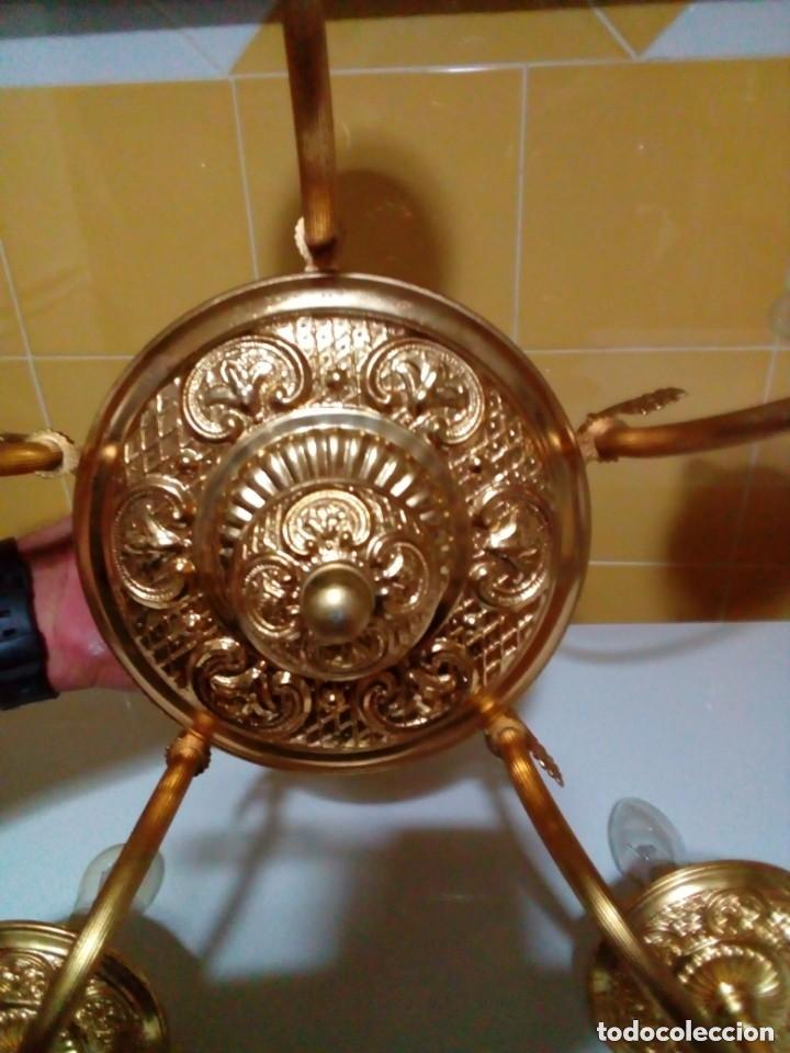 Antig&uuml;edades: BONITA LAMPARA DE TECHO DE LATON Y BRONCE