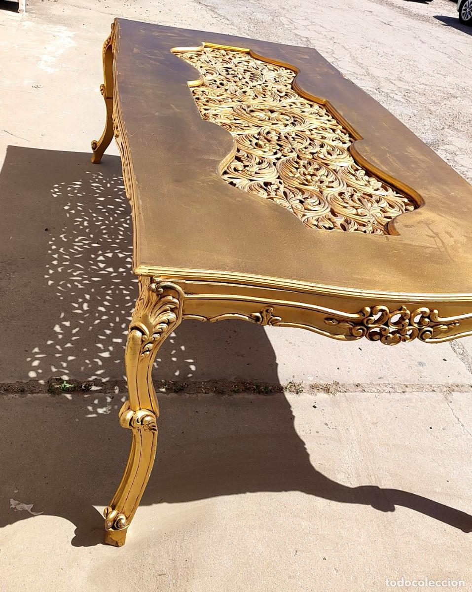 Antig&uuml;edades: Mesa de comedor en madera tallada y sobredorada - Foto 3