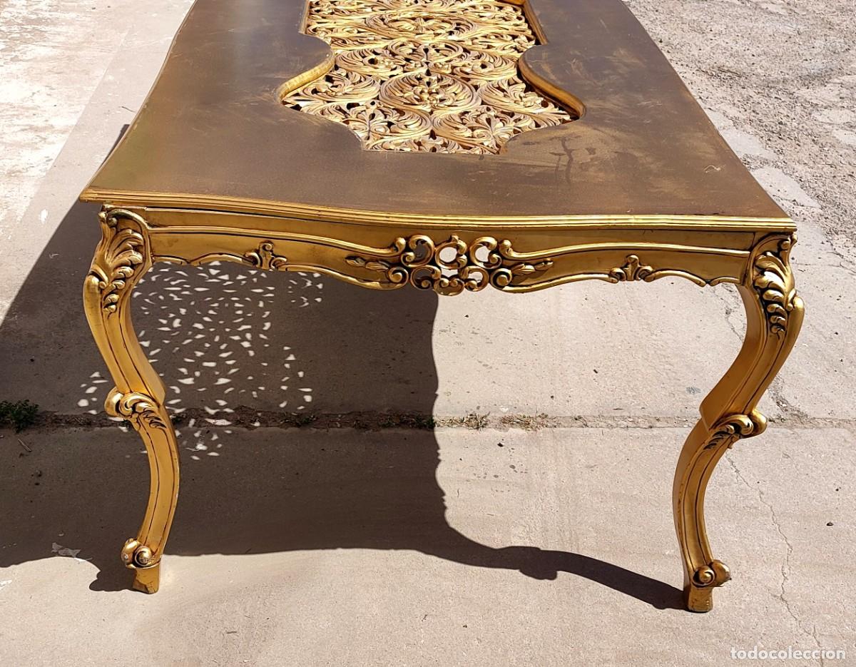 Antig&uuml;edades: Mesa de comedor en madera tallada y sobredorada - Foto 6