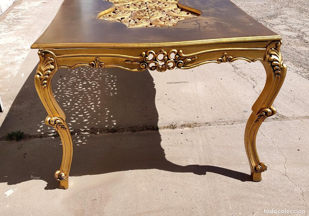 Antig&uuml;edades: Mesa de comedor en madera tallada y sobredorada - Foto 7