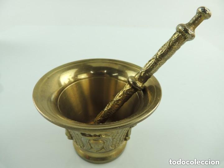 Oggetti Antichi: Almirez de Bronce Tallado