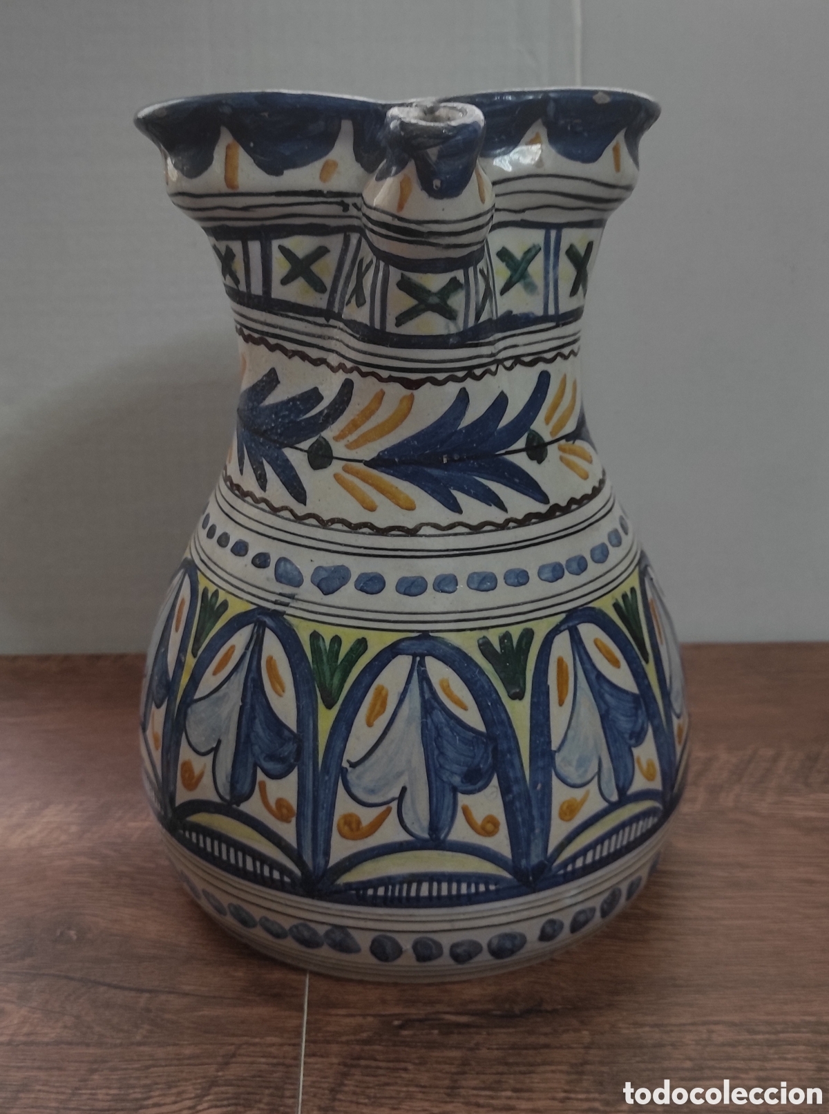 Antiques: ANTIGUA JARRA DE CER&Aacute;MICA DE TALAVERA - ALTURA 24 CM - PESO 1550 GRAMOS
