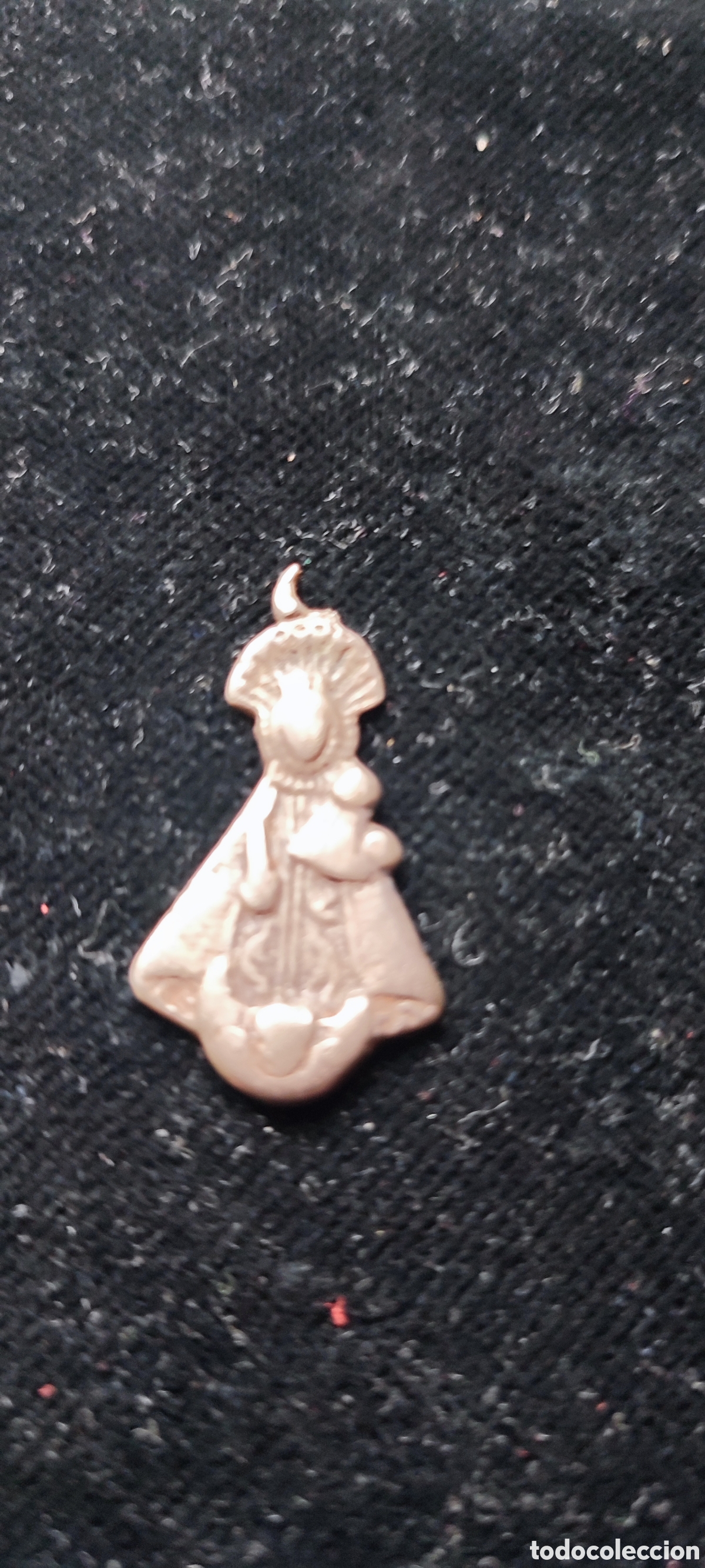 Antig&uuml;edades: Antigua medalla del siglo XVIII en plata de Nuestra Se&ntilde;ora de Nieva patrona de Valtierra Navarra