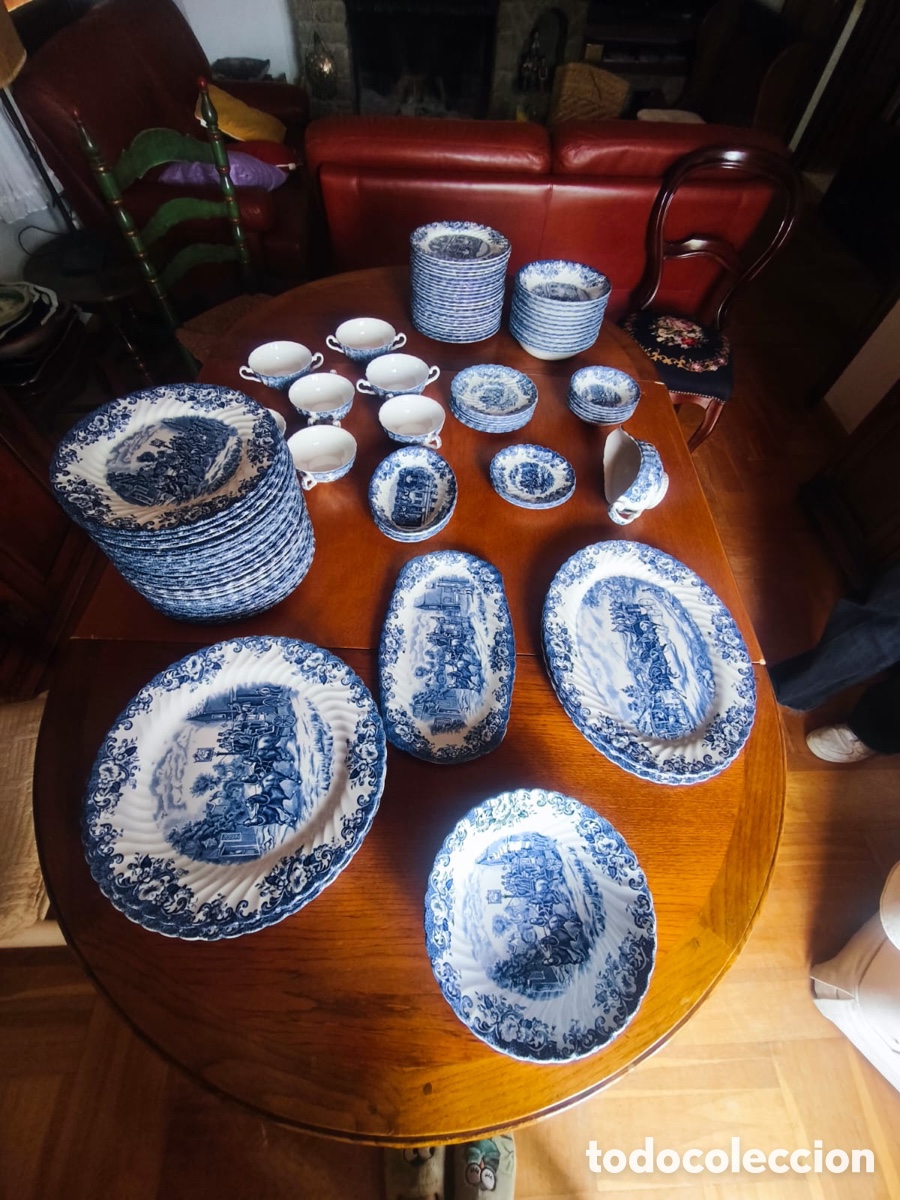 Antig&uuml;edades: Vajilla inglesa johnson Brothers &ldquo;Coaching Scenes&rdquo; 96 piezas