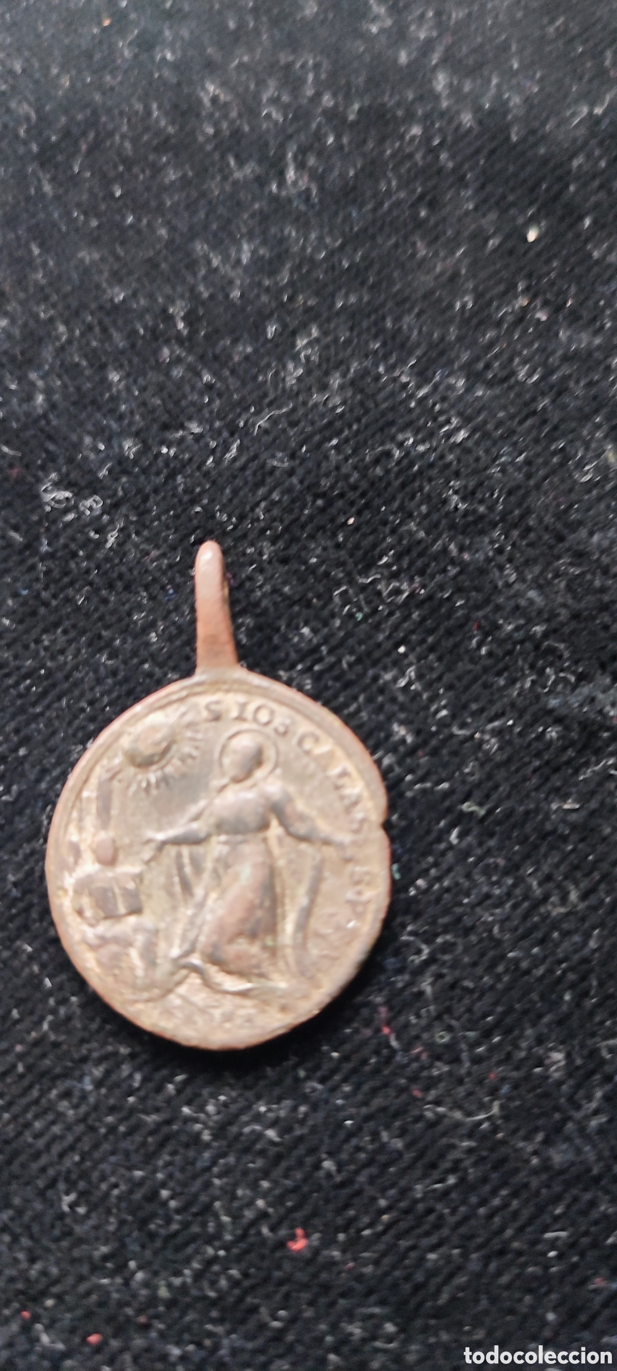 Antig&uuml;edades: Antigua medalla del siglo XVIII en bronce de San Jos&eacute; de Calasanz