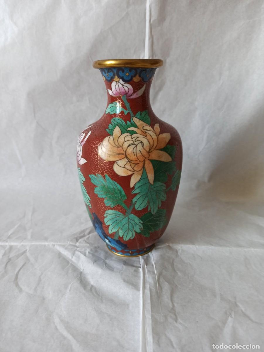 Antig&uuml;edades: Vaso in rame smaltato cloisonn&eacute;