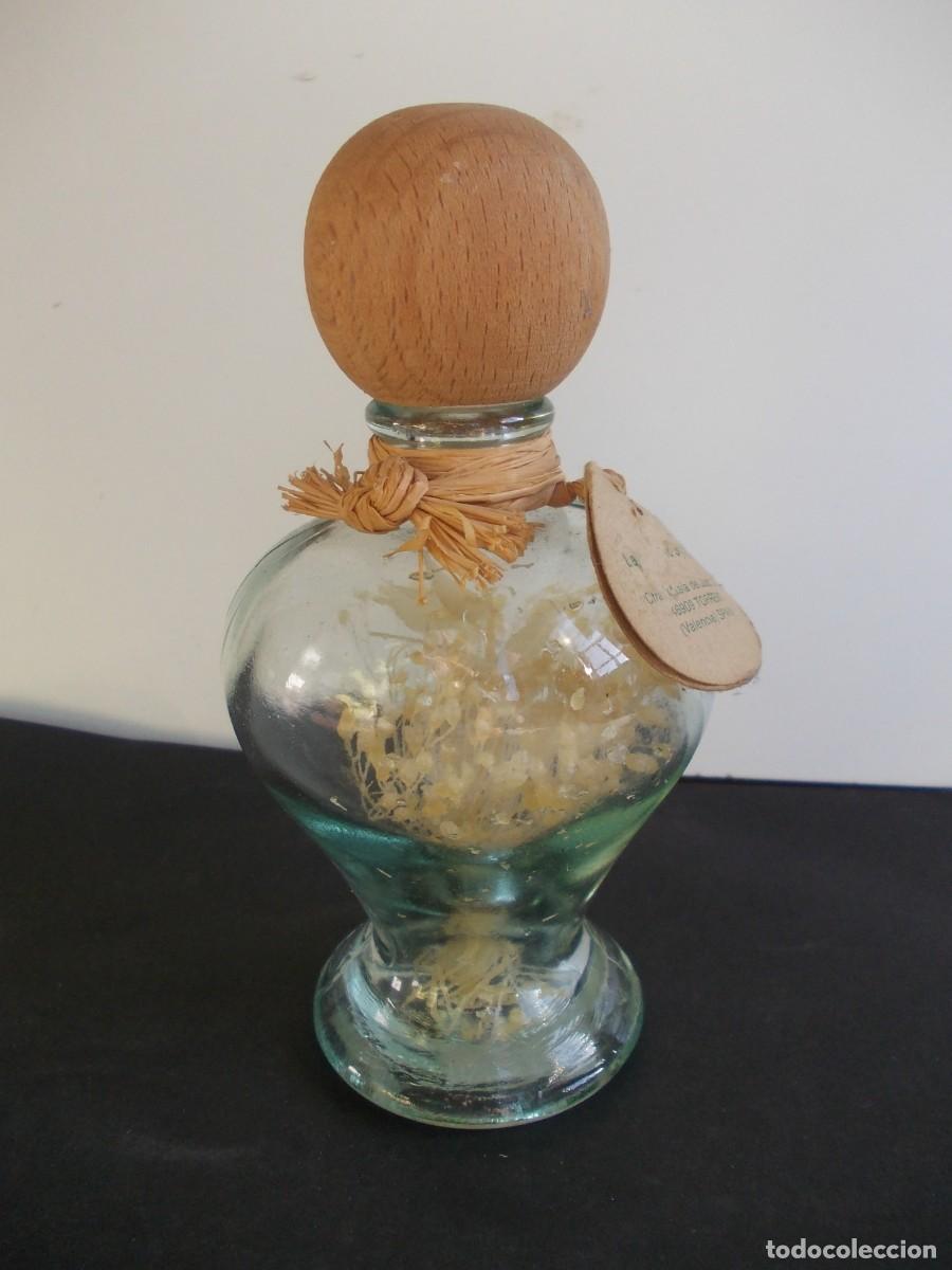 Antig&uuml;edades: Botella decorativa vidrio con Flores Secas Tap&oacute;n Madera Retro R&uacute;stico Boho Naturalista Decoraci&oacute;n