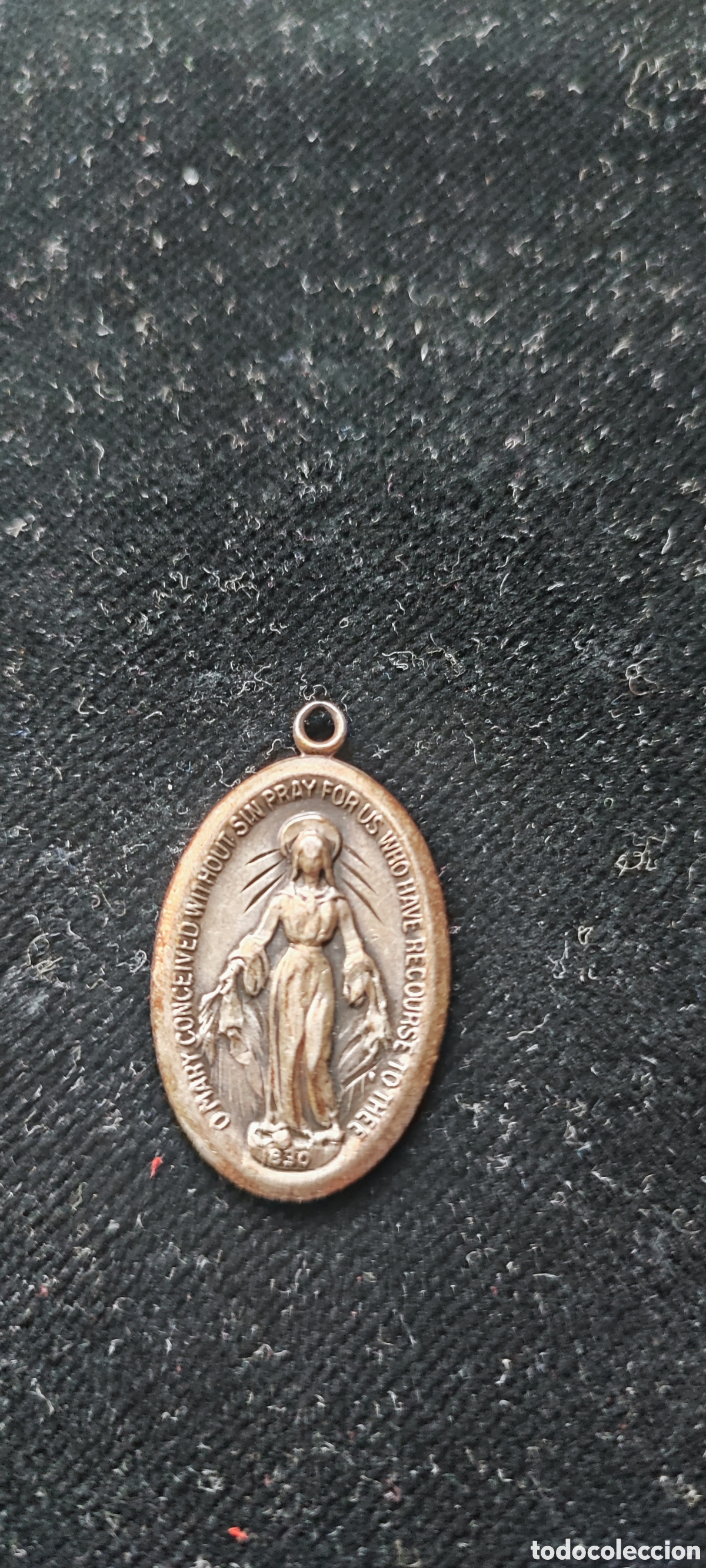 Antig&uuml;edades: Antigua medalla de 1830 en plata de la Virgen Maria