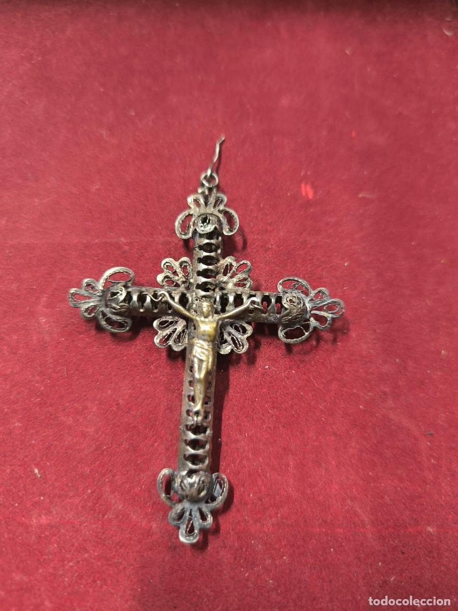 Antig&uuml;edades: ANTIGUA CRUZ DE PLATA DE FILIGRANA