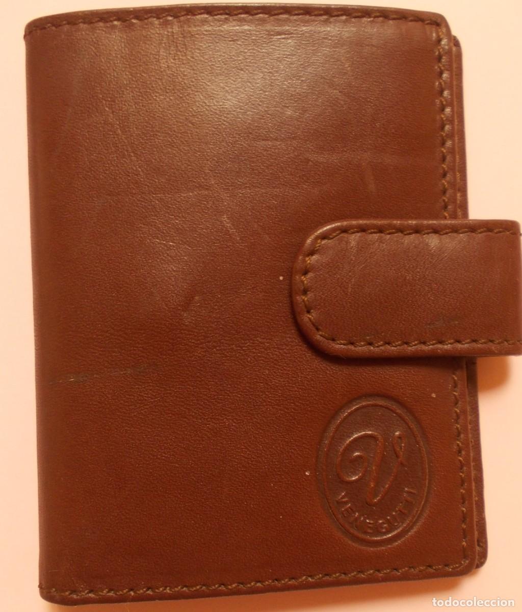Antig&uuml;edades: Cartera de piel Venegutti Billetera Marr&oacute;n Retro Estilo Cl&aacute;sico Ejecutivo con Cierre de Broche